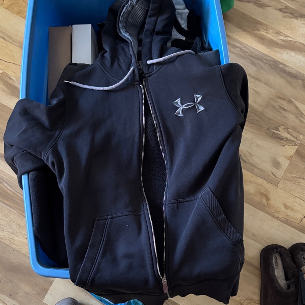 Under Armour Black Hoodie with Silver Logo